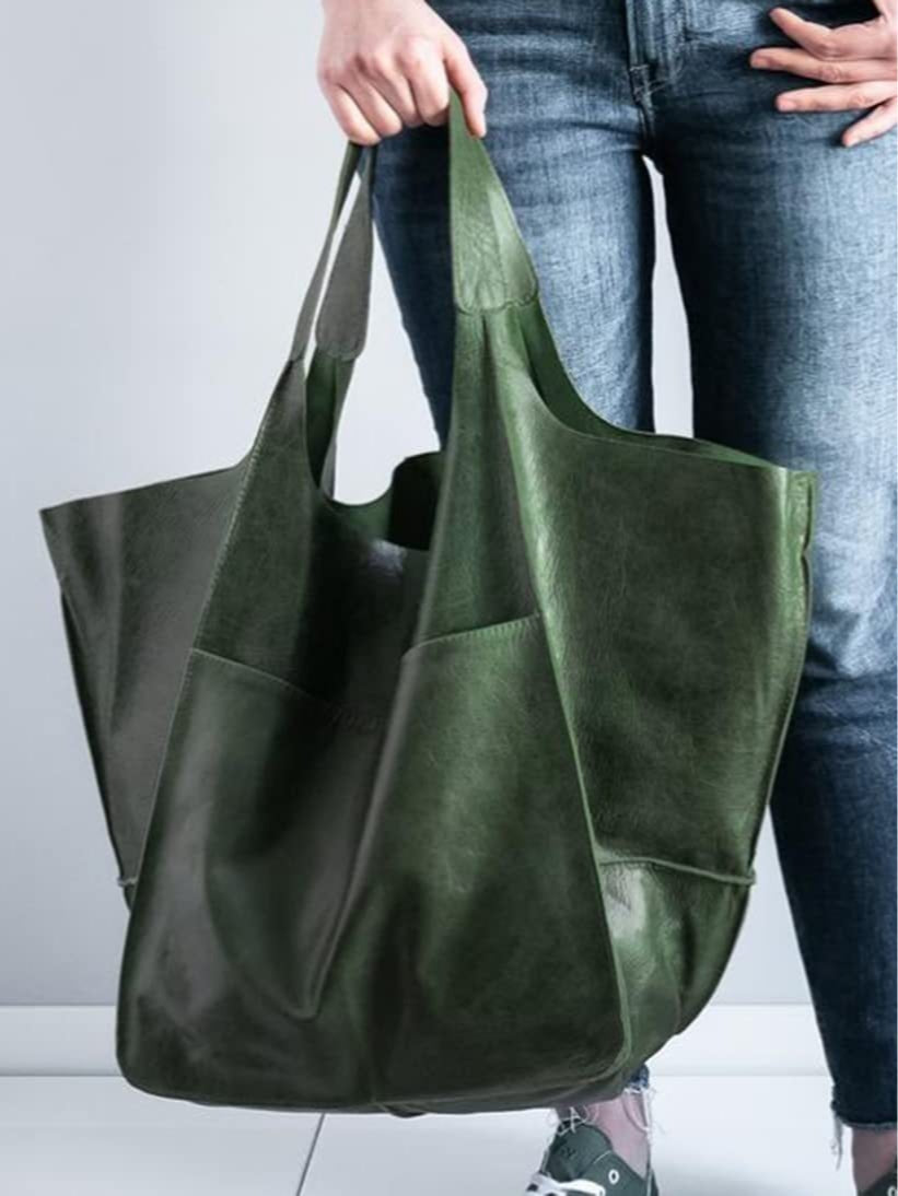 Borsa a spalla grande in morbida pelle di grande capacità