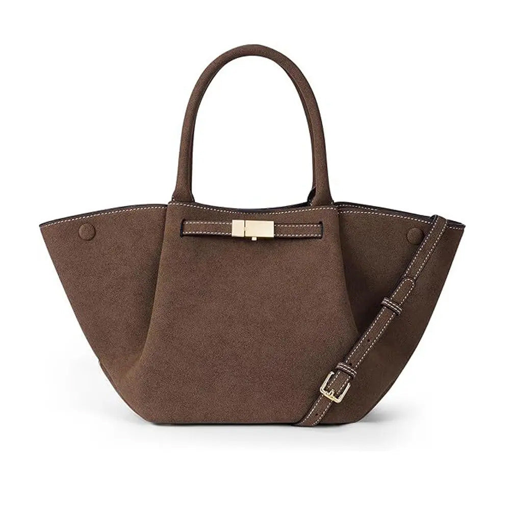 Borsa tote in faux suede vintage versatile