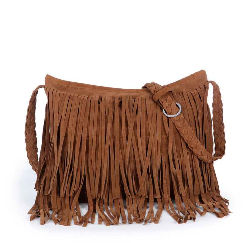 Borsa a tracolla con frange per donne