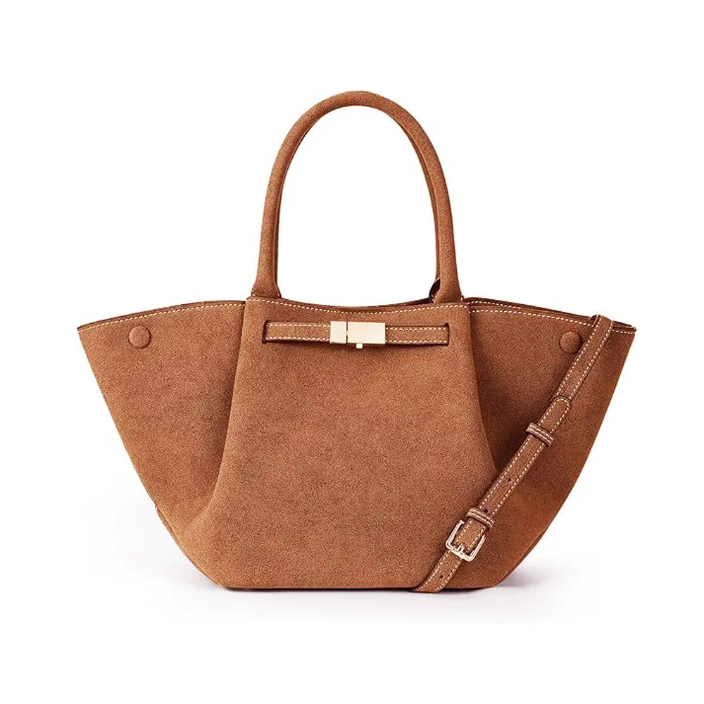 Borsa tote in faux suede vintage versatile
