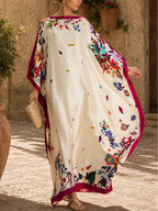 Ravello | Caftano maxi in satin stampato