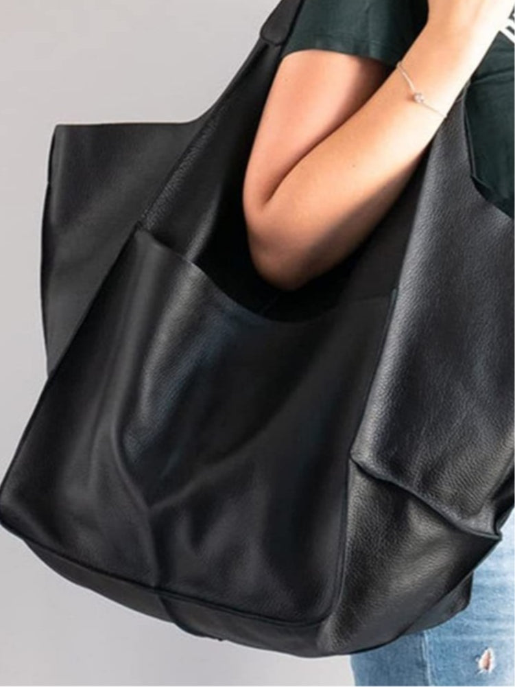Borsa a spalla grande in morbida pelle di grande capacità
