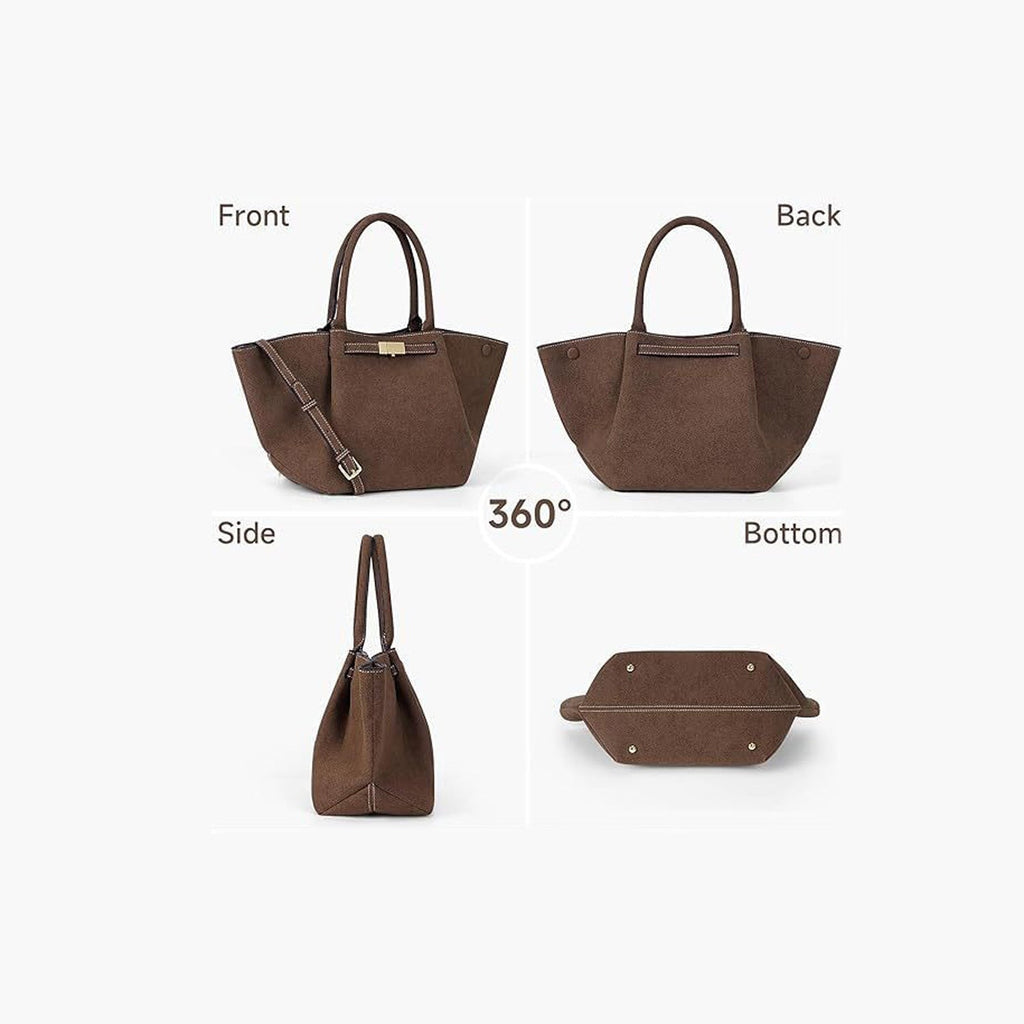 Borsa tote in faux suede vintage versatile