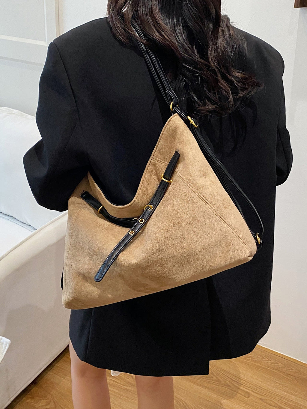 Borsa a tracolla multifunzionale in suede di alta gamma vintage