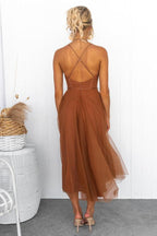 Abito Maxi da Festa con Bretelle in Chiffon per Principessa Moderna
