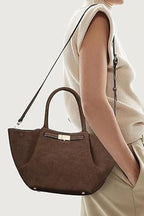 Borsa a spalla in ecopelle scamosciata vintage versatile