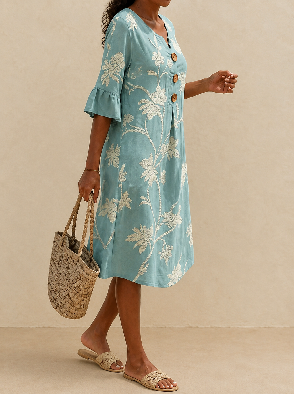 Fiorenza | Abito midi con ricamo floreale