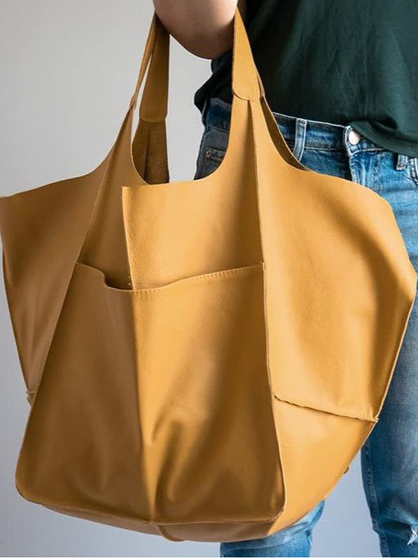 Borsa a spalla grande in morbida pelle di grande capacità