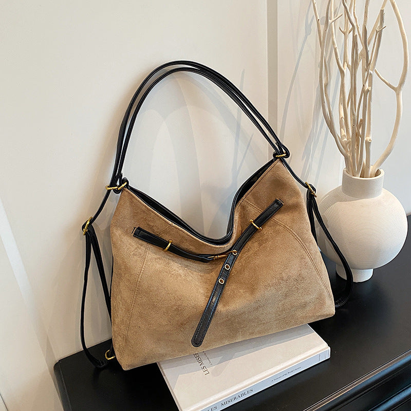 Borsa a tracolla multifunzionale in suede di alta gamma vintage