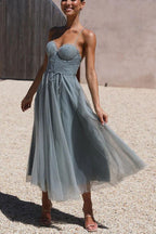 Abito Maxi da Festa con Bretelle in Chiffon per Principessa Moderna