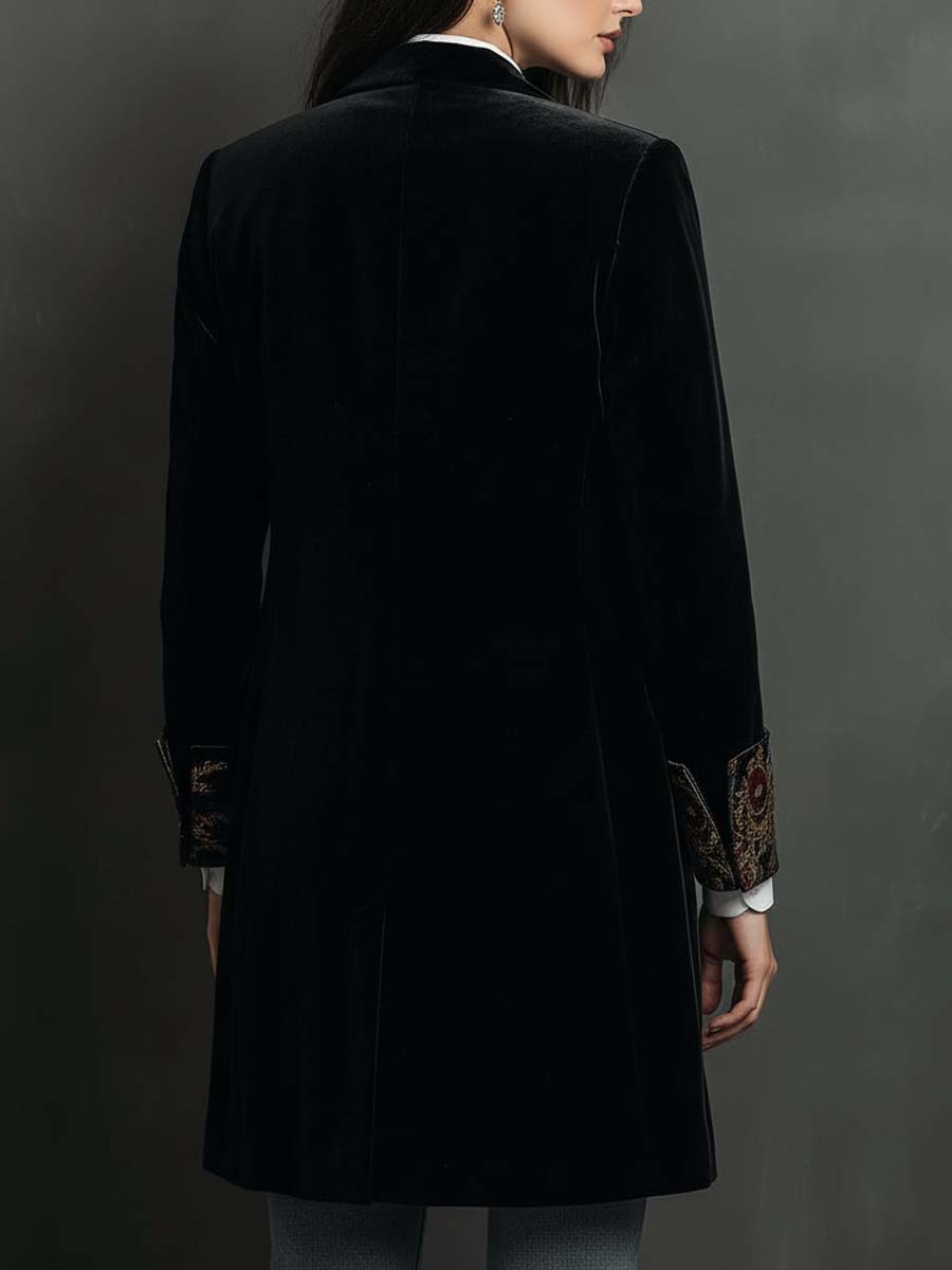 Léontine | Blazer Slim Fit Stampato Barocco Nero