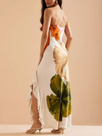 Elegante Maxi Dress One-shoulder con Stampa Floreale