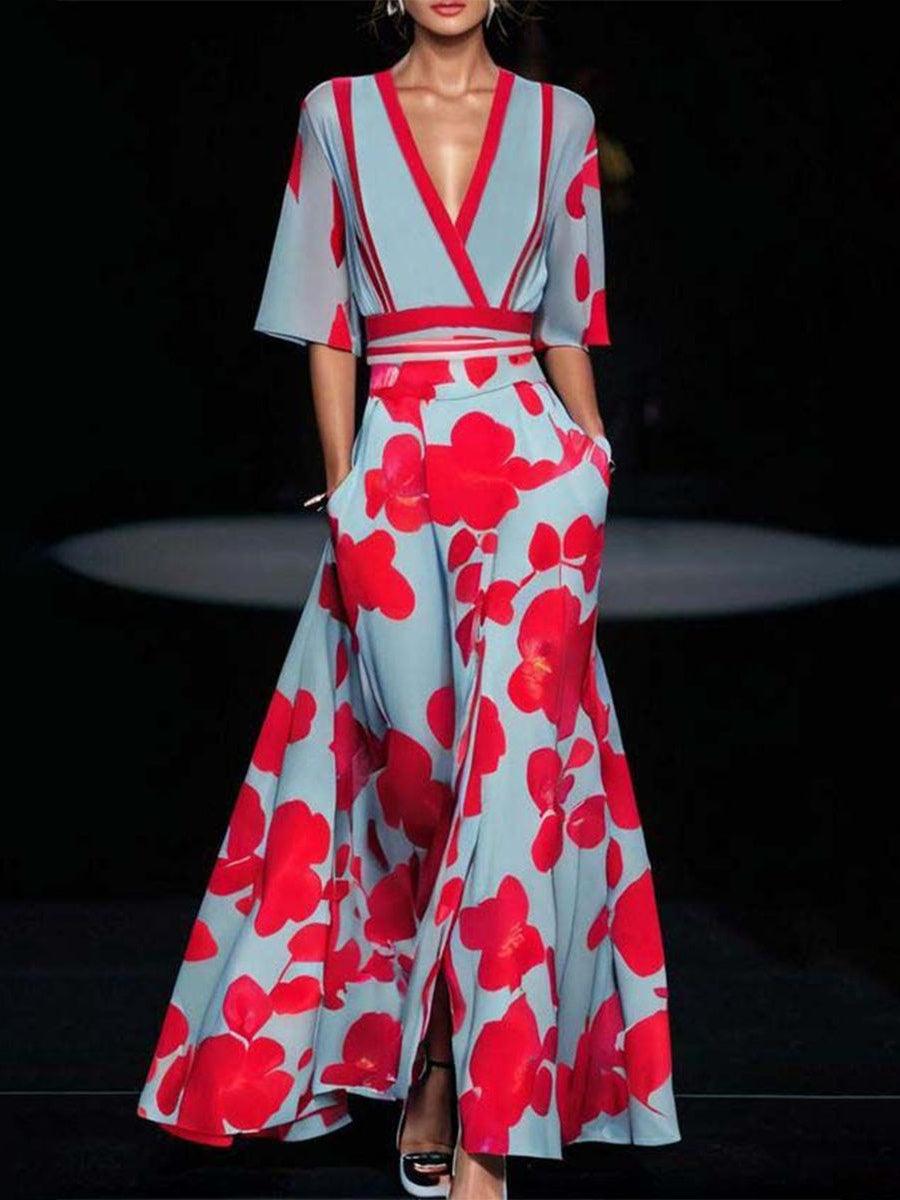 Abito Maxi Elegante a Maniche Medie