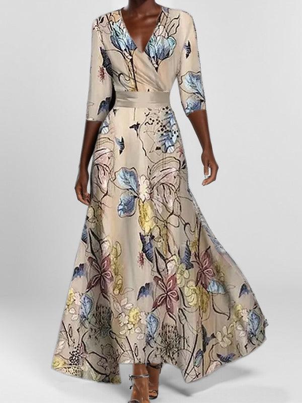 Abito Maxi Elegante a Maniche Medie