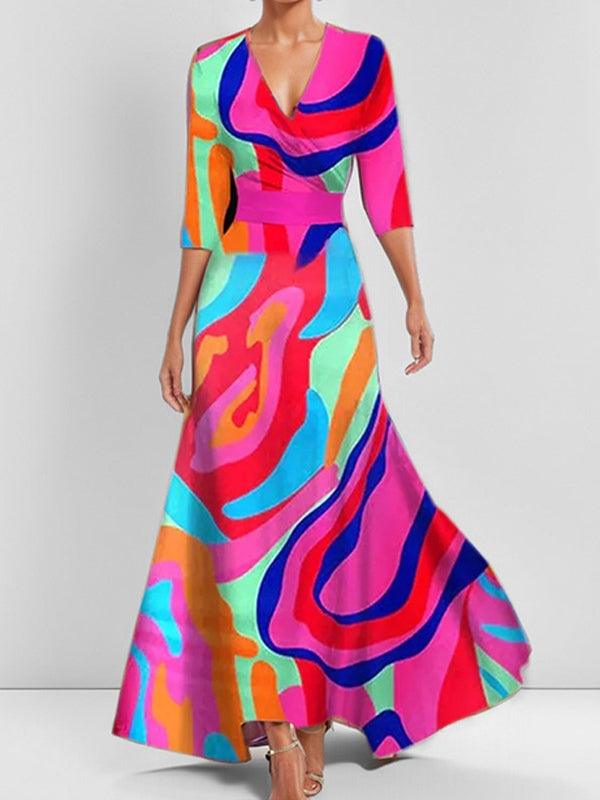 Abito Maxi Elegante a Maniche Medie