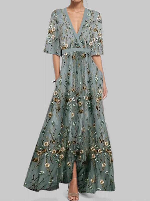 Abito Maxi Elegante a Maniche Medie