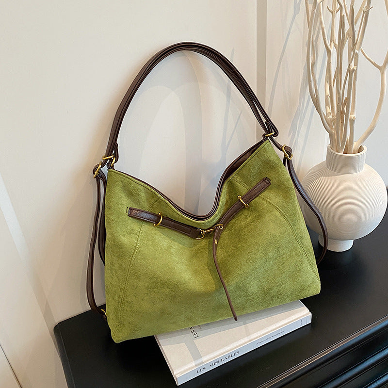 Borsa a tracolla multifunzionale in suede di alta gamma vintage