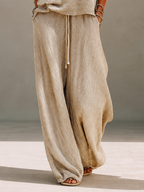 Amelie | Set Pullover Collo Barca e Pantalone Gamba Larga