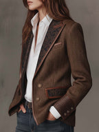 Gisèle | Blazer con Inserti a Zigzag Stampati