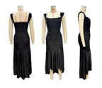 Abito maxi floreale nero