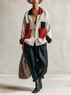 Lidia | Completo Camicia Color Block e Pantaloni Ampi, Nero