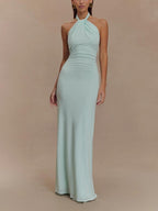 Abito Maxi Slinky Halter - Laguna