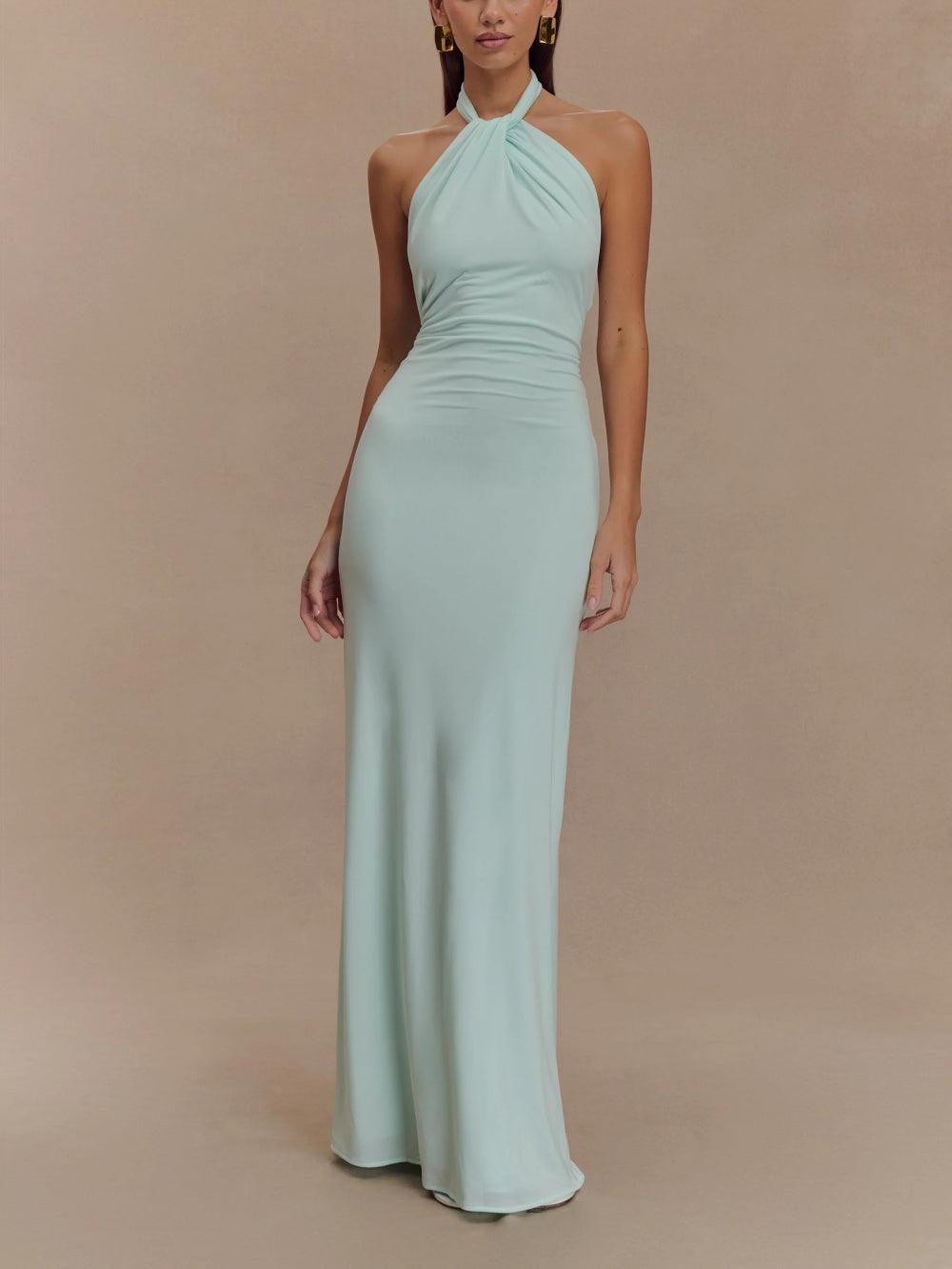 Abito Maxi Slinky Halter - Laguna