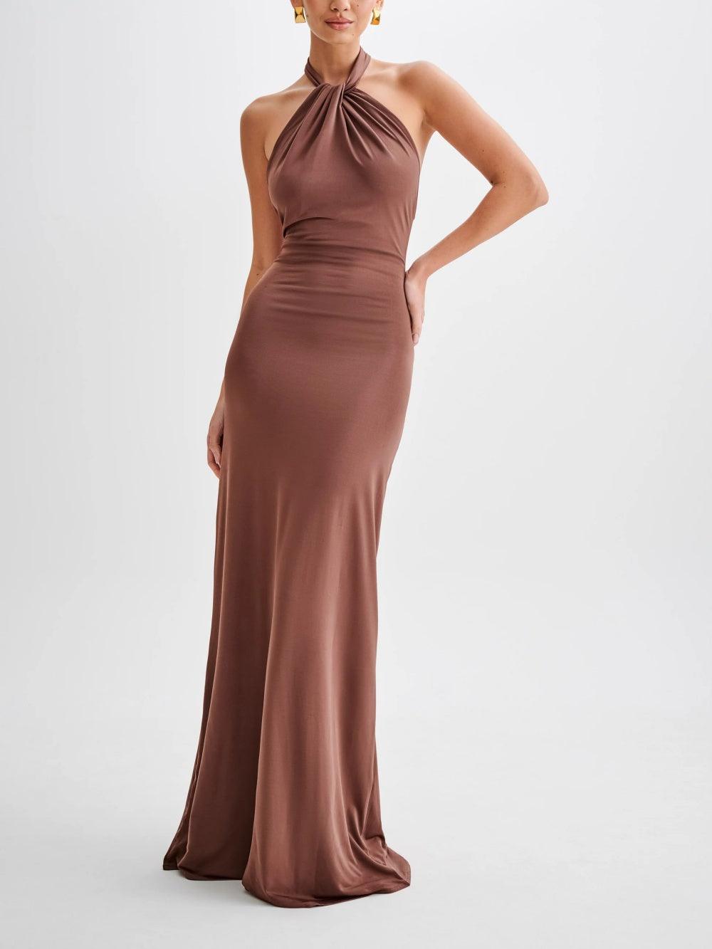 Abito Maxi Slinky Halter - Laguna
