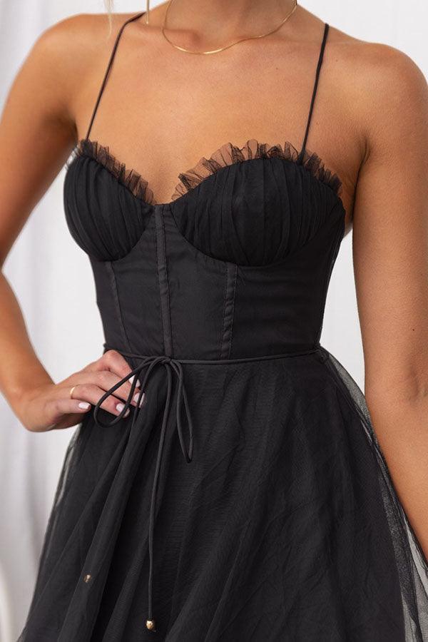 Abito Maxi da Festa con Bretelle in Chiffon per Principessa Moderna