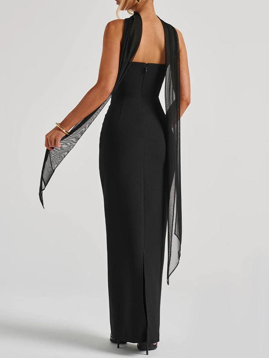 Abito Maxi-top Nero con Vita Raccoglibile
