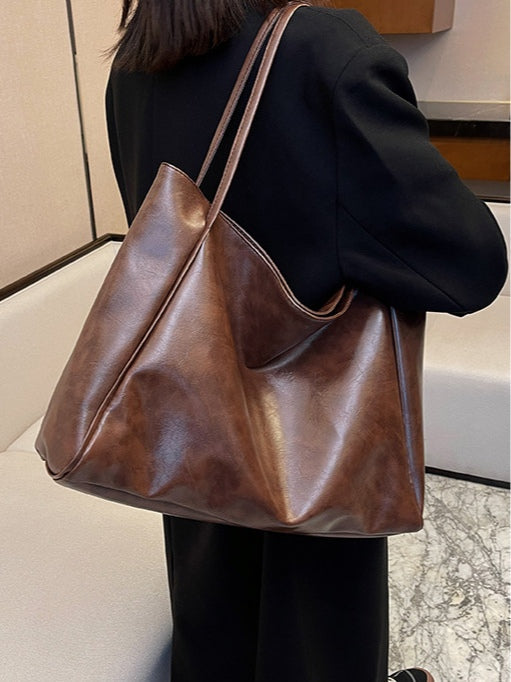 Borsa a secchiello in morbida pelle a grande capacità