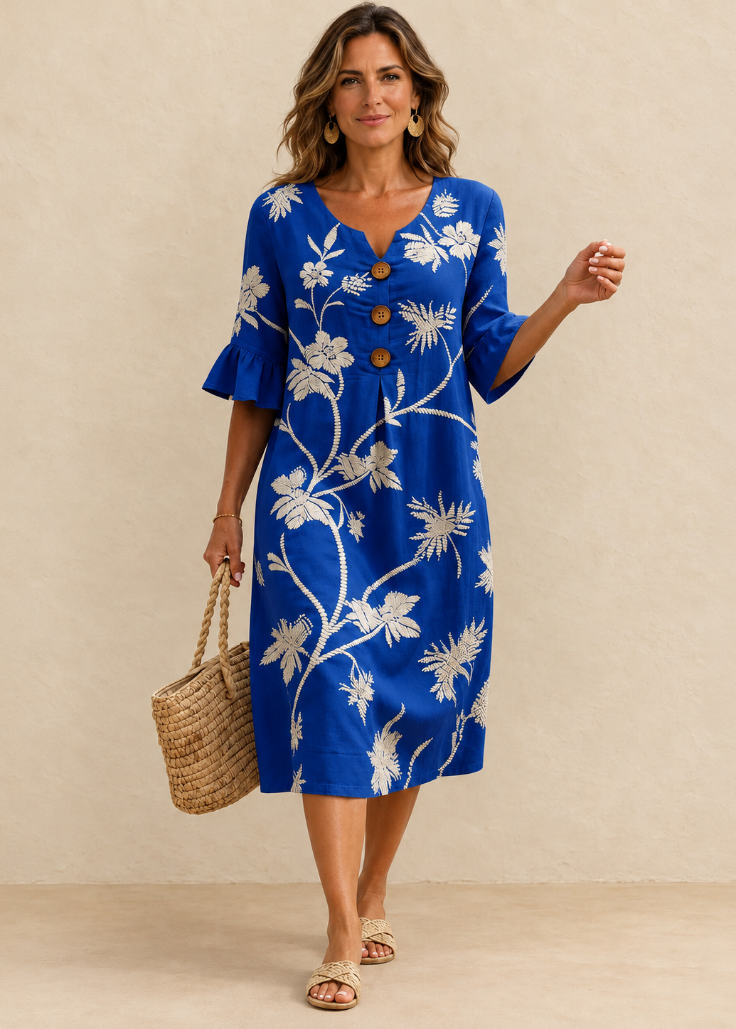 Fiorenza | Abito midi con ricamo floreale