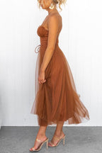 Abito Maxi da Festa con Bretelle in Chiffon per Principessa Moderna