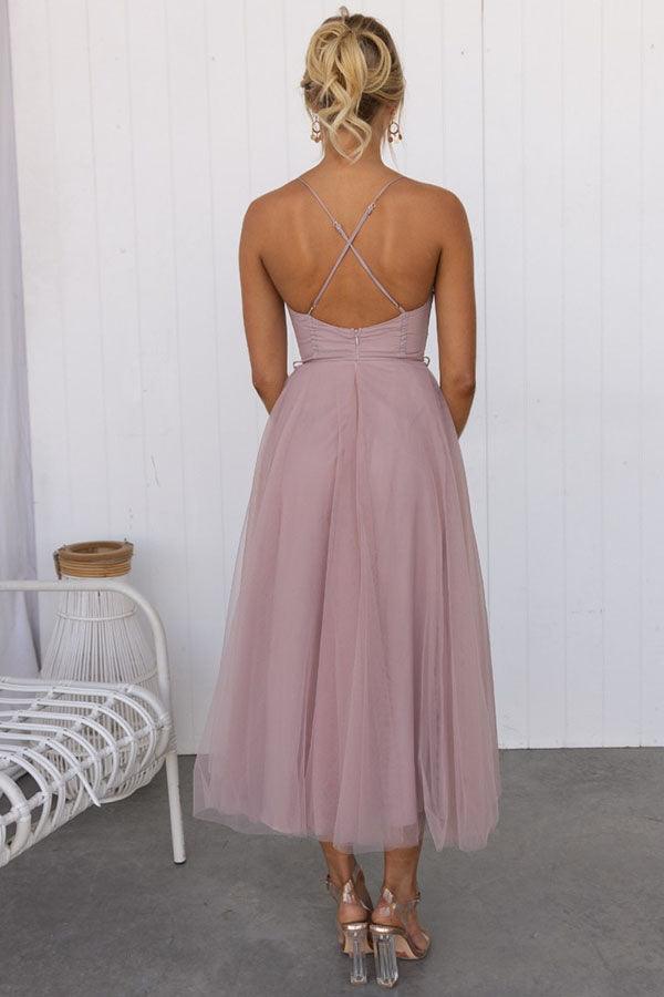 Abito Maxi da Festa con Bretelle in Chiffon per Principessa Moderna