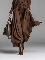 Set gonna e maglione lavorato a maglia con scollo rotondo da donna