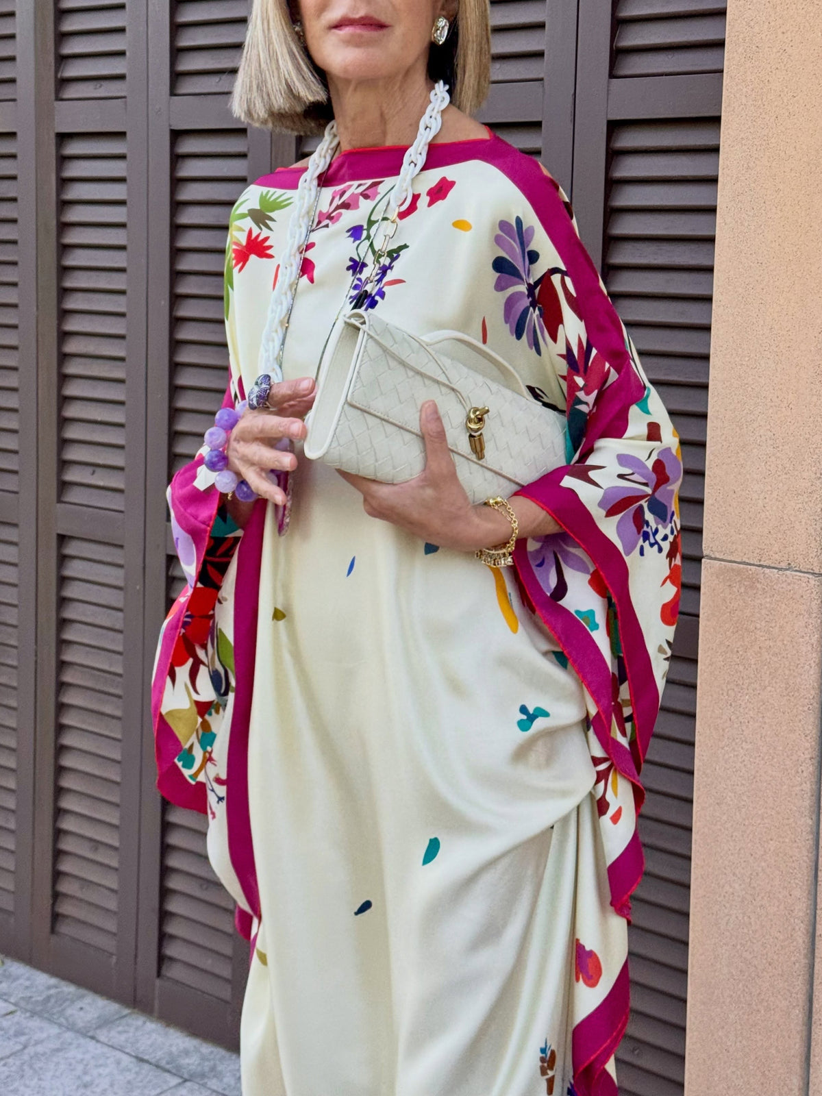 Ravello | Caftano maxi in satin stampato