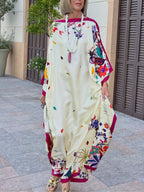 Ravello | Caftano maxi in satin stampato