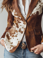 Agathe | Blazer Vintage Stampa Mucca Eco-Responsabile