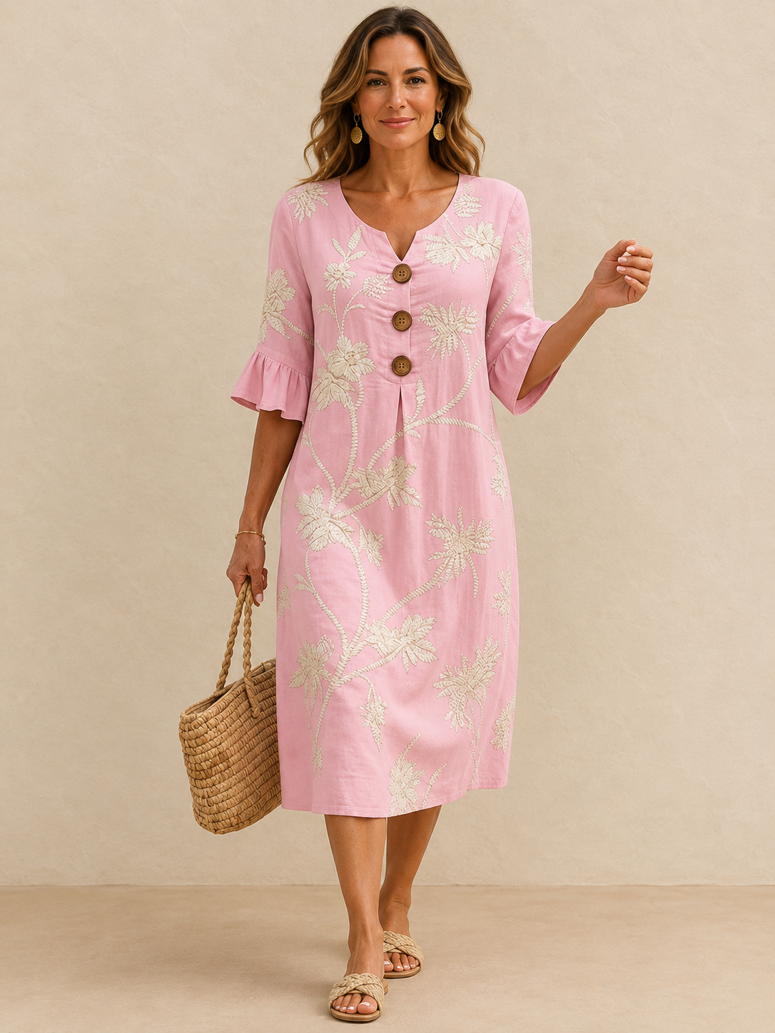 Fiorenza | Abito midi con ricamo floreale