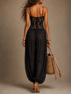 Aurora | Tuta halter in pizzo fluido