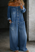 Elena™ | Combinazione denim spalle scoperte