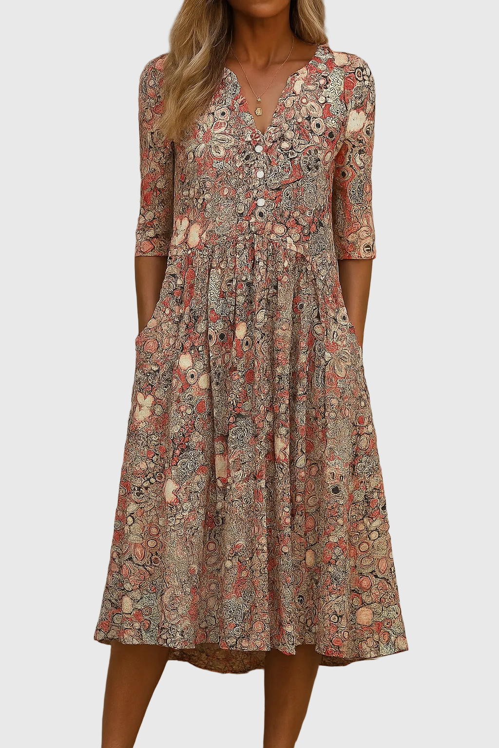 Harlow | Elegante Abito Midi con Scollatura a V