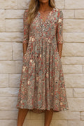 Harlow | Elegante Abito Midi con Scollatura a V