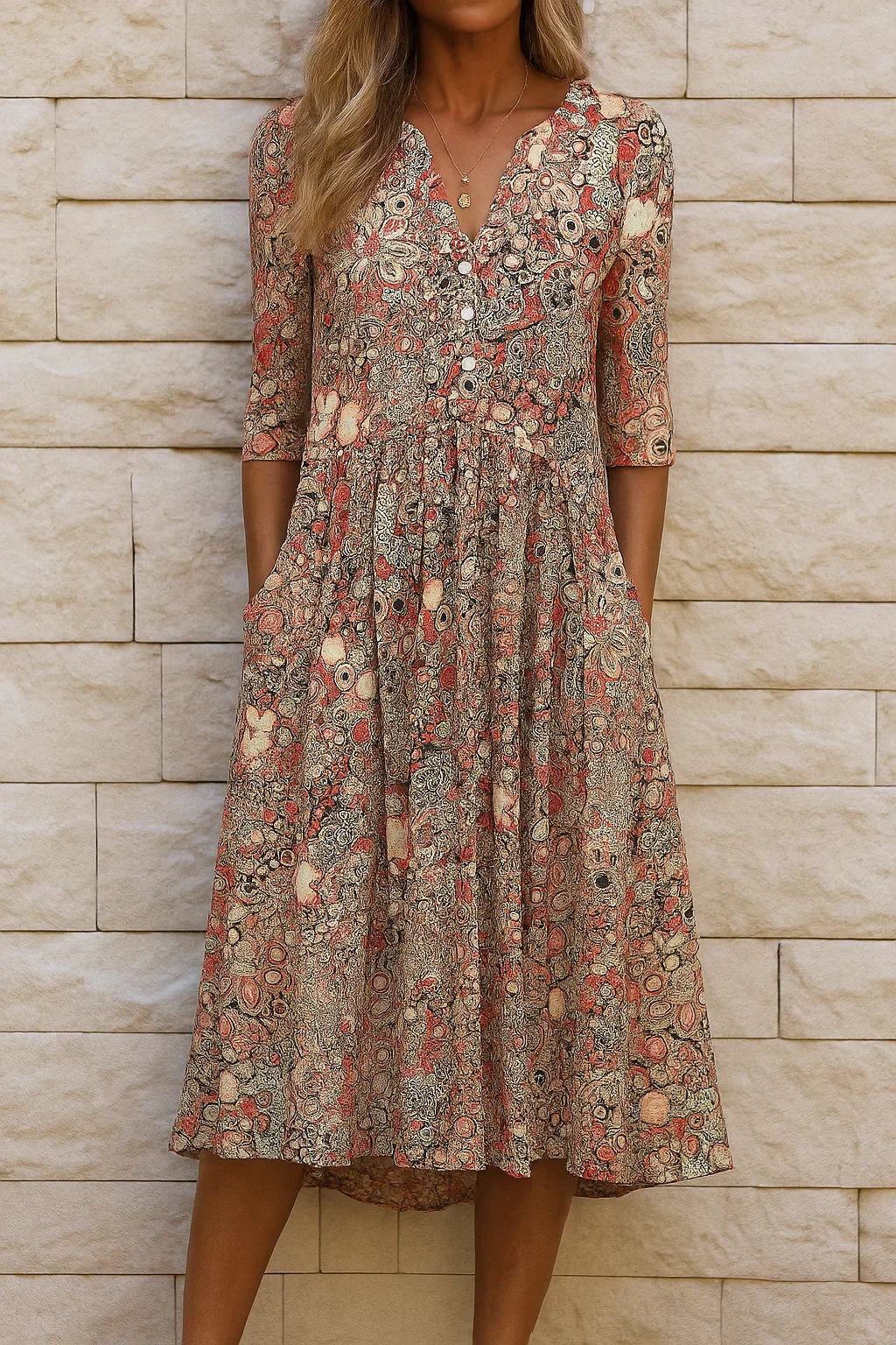 Harlow | Elegante Abito Midi con Scollatura a V