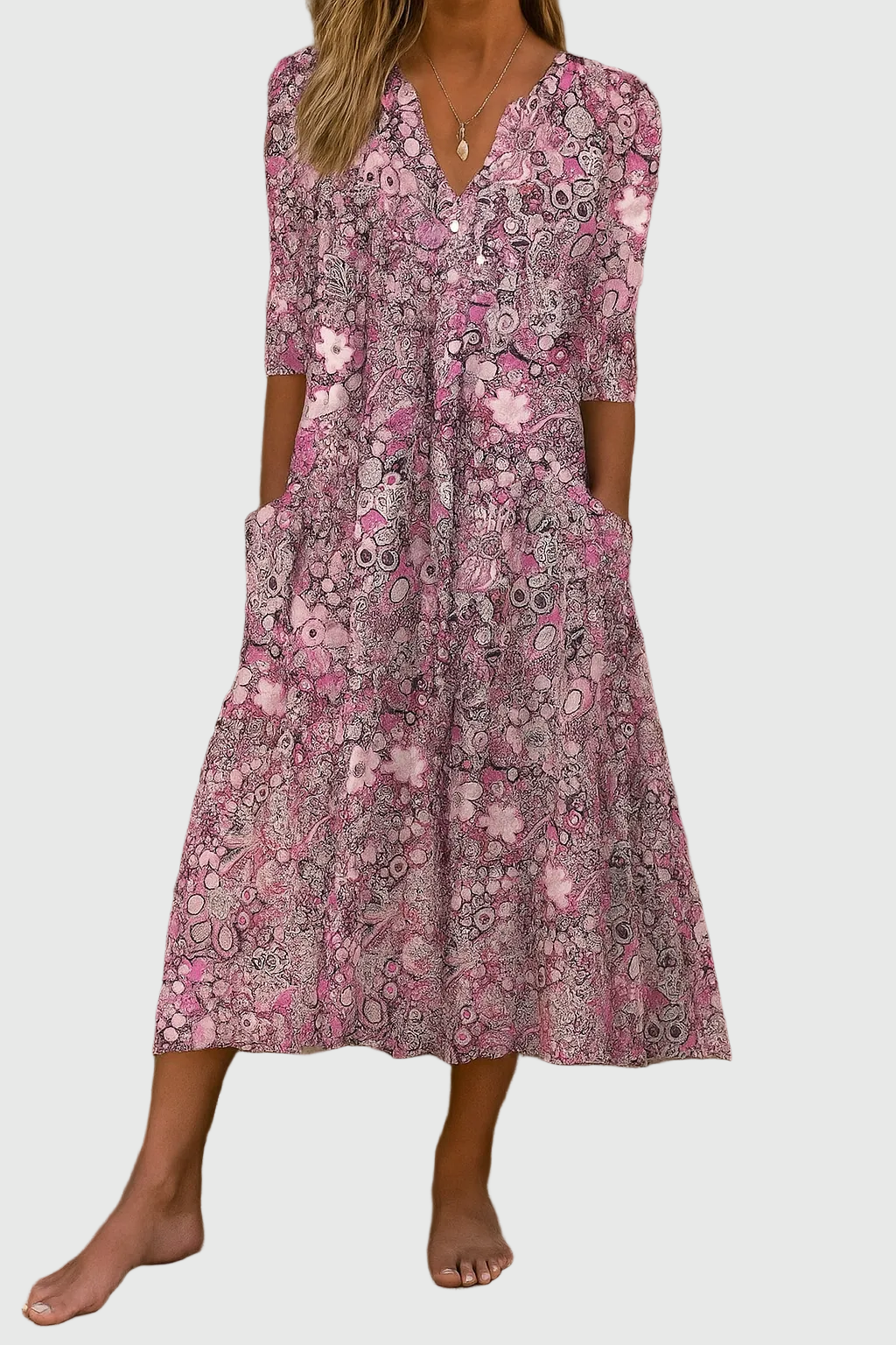 Harlow | Elegante Abito Midi con Scollatura a V