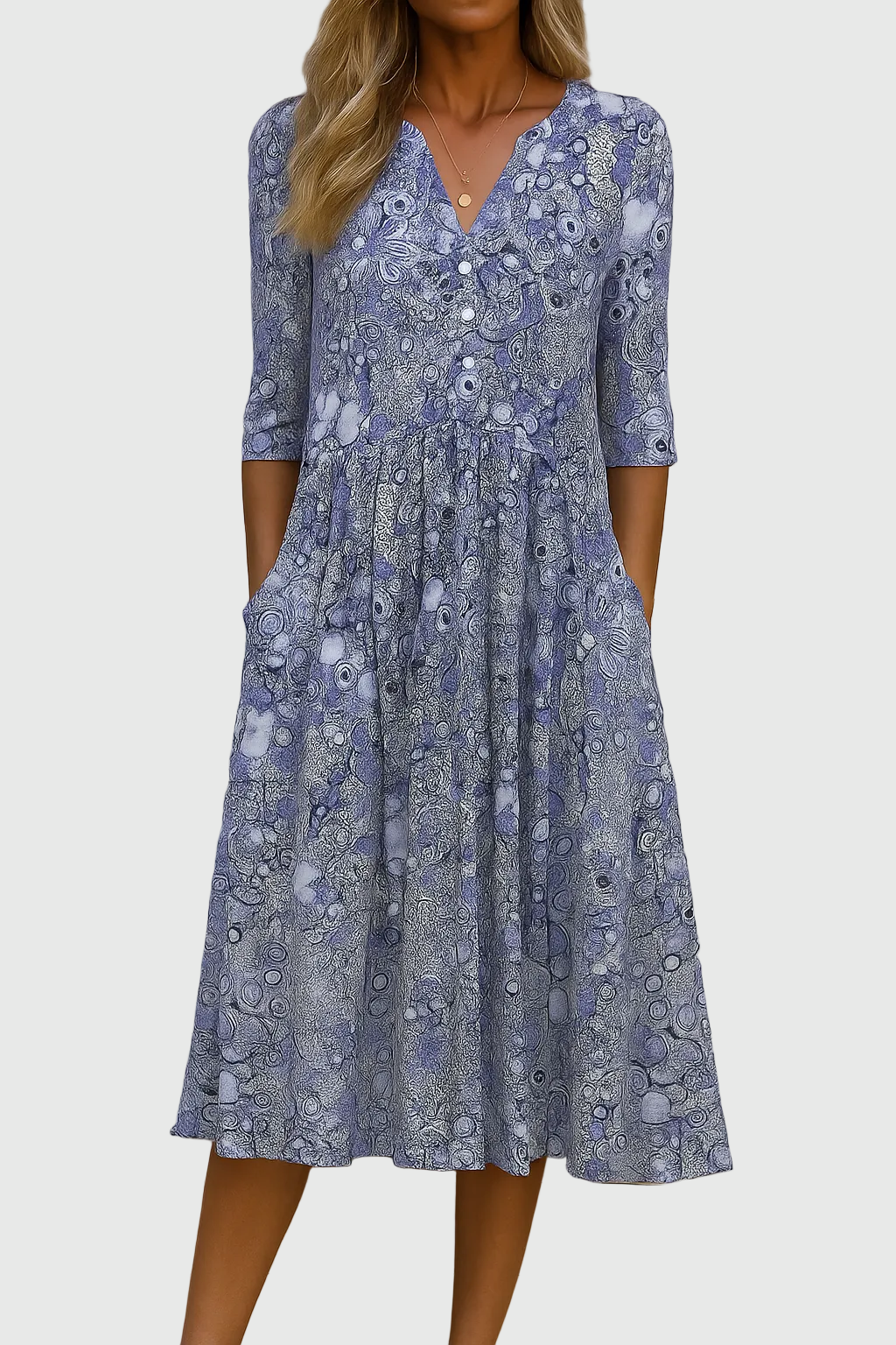 Harlow | Elegante Abito Midi con Scollatura a V