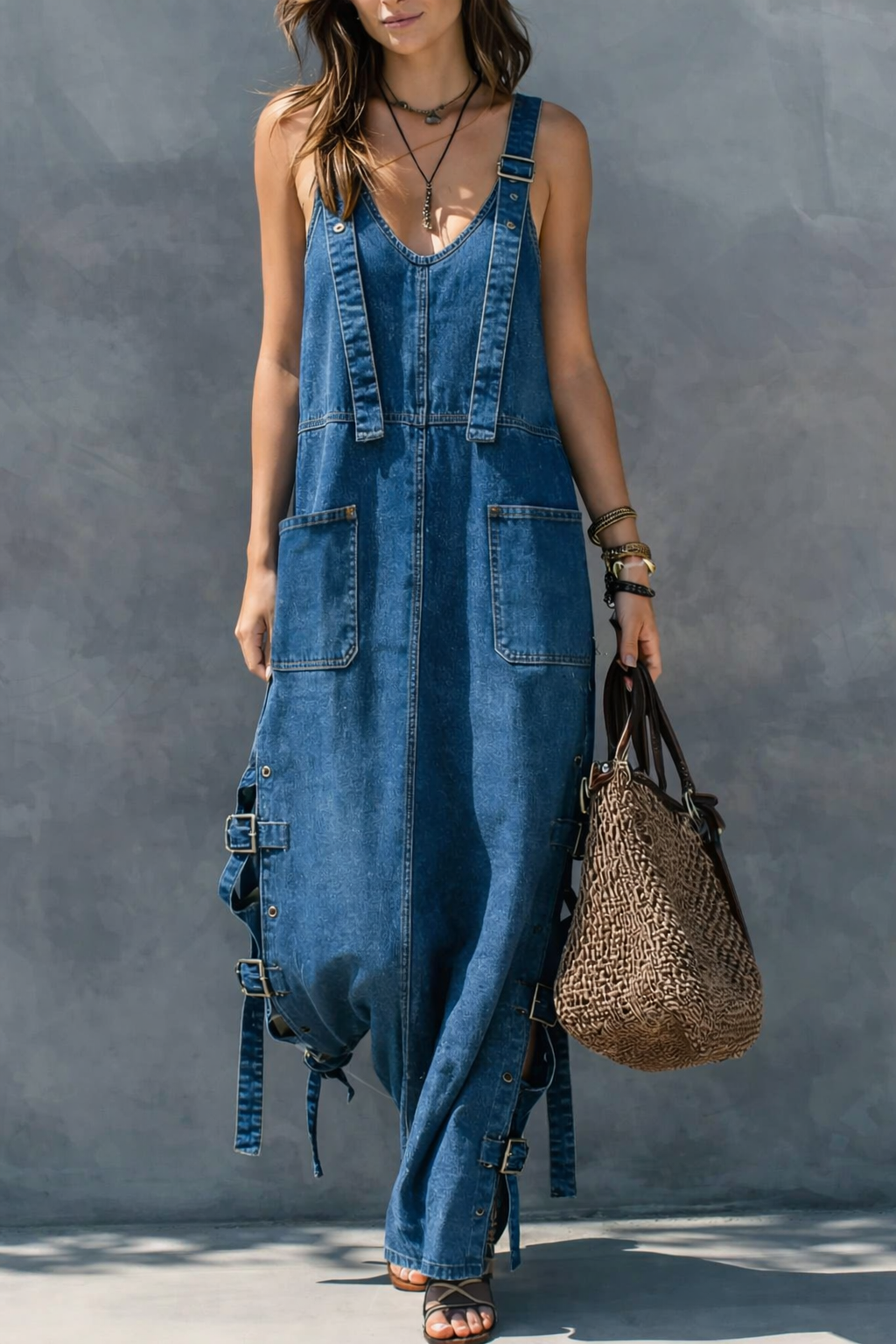 Harper™ | Tuta in denim con vita elastica