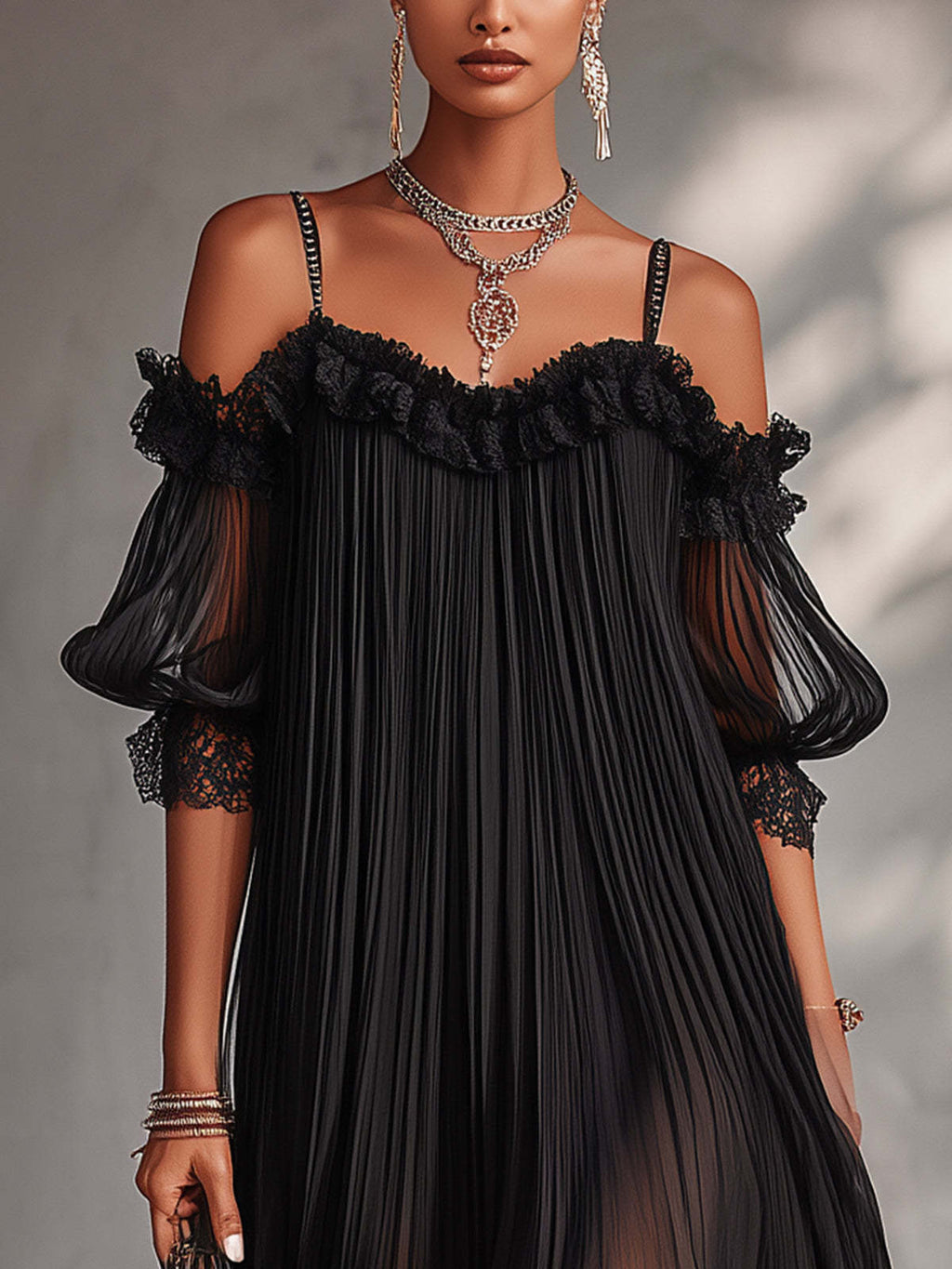 Tatiana | Abito Lungo Chiffon Col V