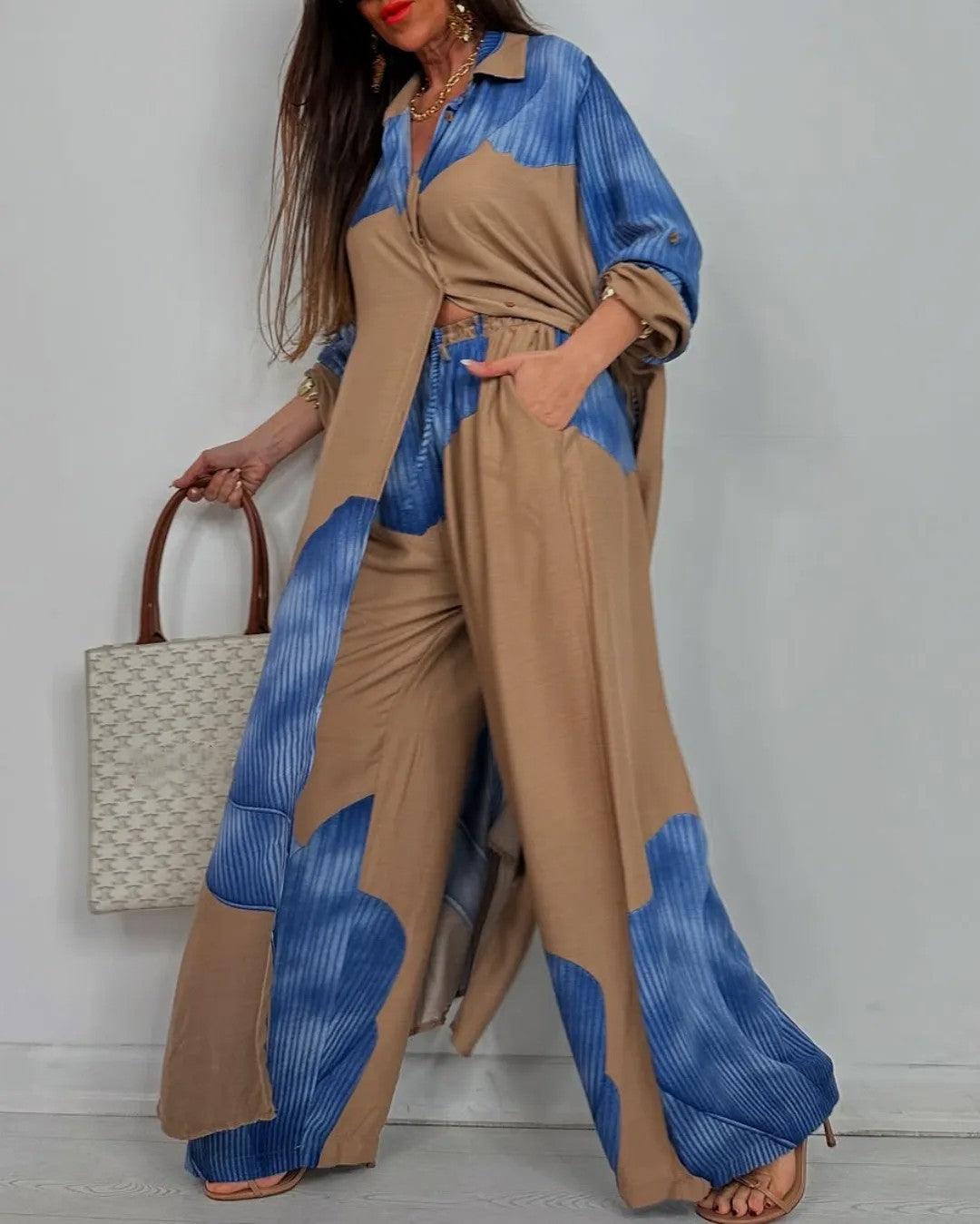 Adele | Completo top + pantalone patchwork, 6 colori
