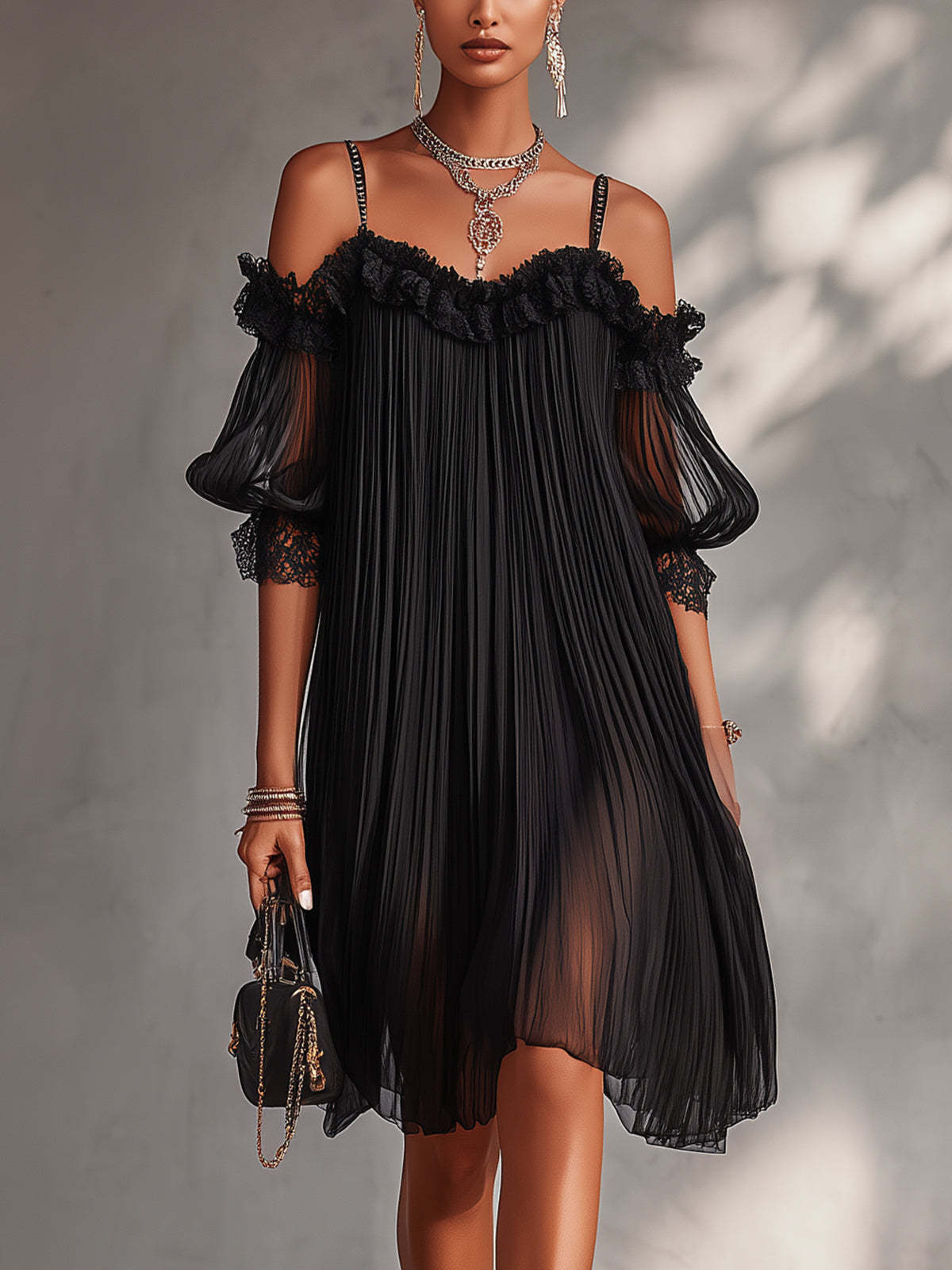 Tatiana | Abito Lungo Chiffon Col V